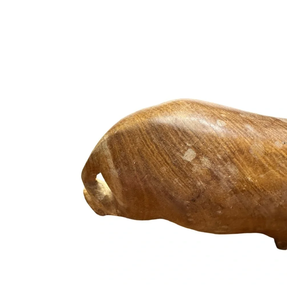 Handcrafted Wooden Rhino Figurine (Good Condition) 🦏